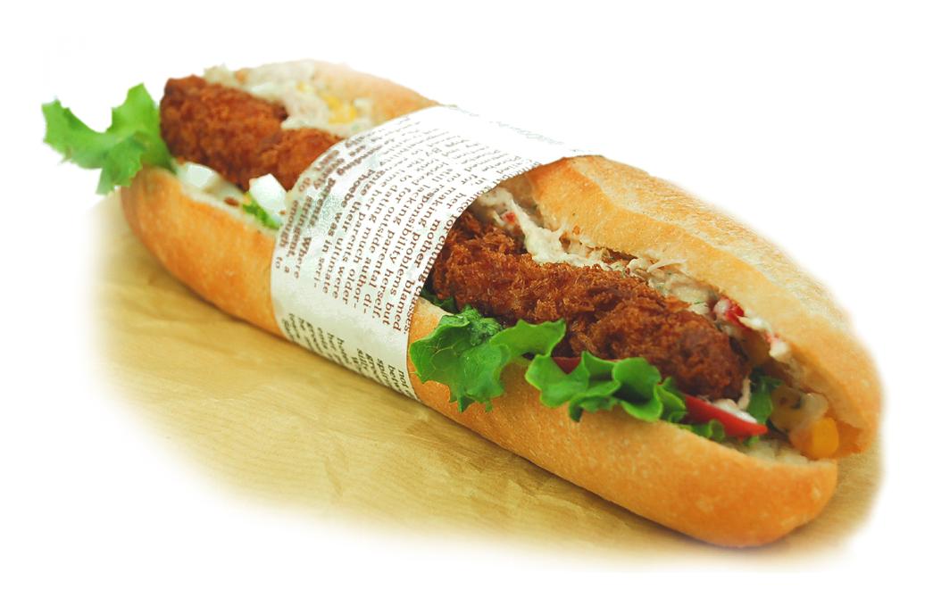 「スティック状えびカツ７０ｇ」を利用したエビカツドッグ