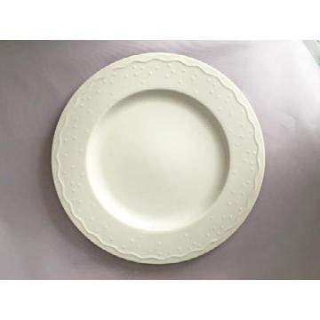 【アウトレット品】白一珍ウエーブ28cm皿