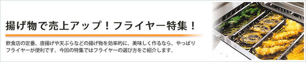 揚げ物で売上アップ!フライヤー特集!
